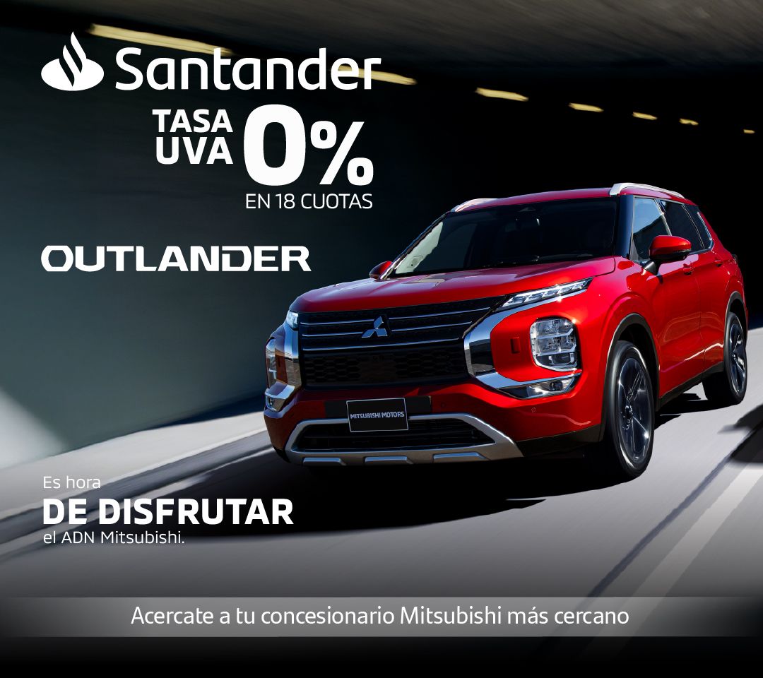 Financiación Mitsubishi Outlander: tasa UVA 0% en 18 cuotas con Santander
